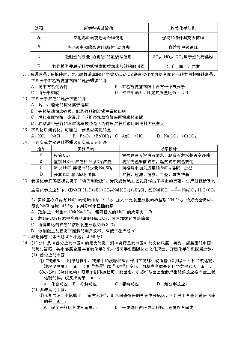 化学试卷第2页