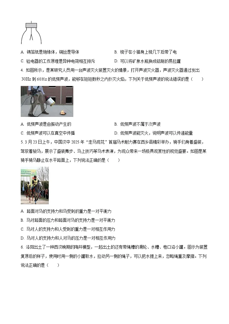 2025年陕西省商洛市洛南县中考二模物理试题（中考模拟）第2页
