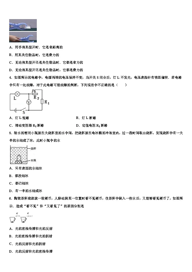 2024年湖南省邵阳市城区市级名校中考物理押题卷（中考模拟）第2页