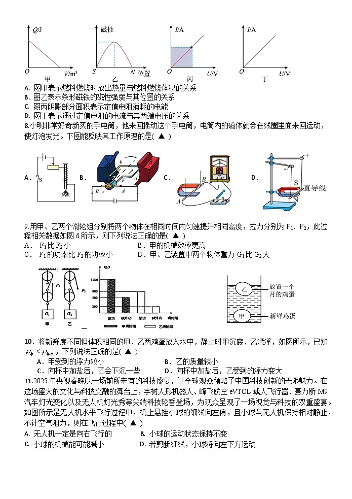 2025年江苏省仪征市实验中学教育集团九年级中考三模物理试卷 第2页