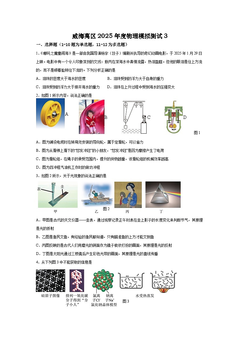 五月份模拟考试（物理）试题第1页