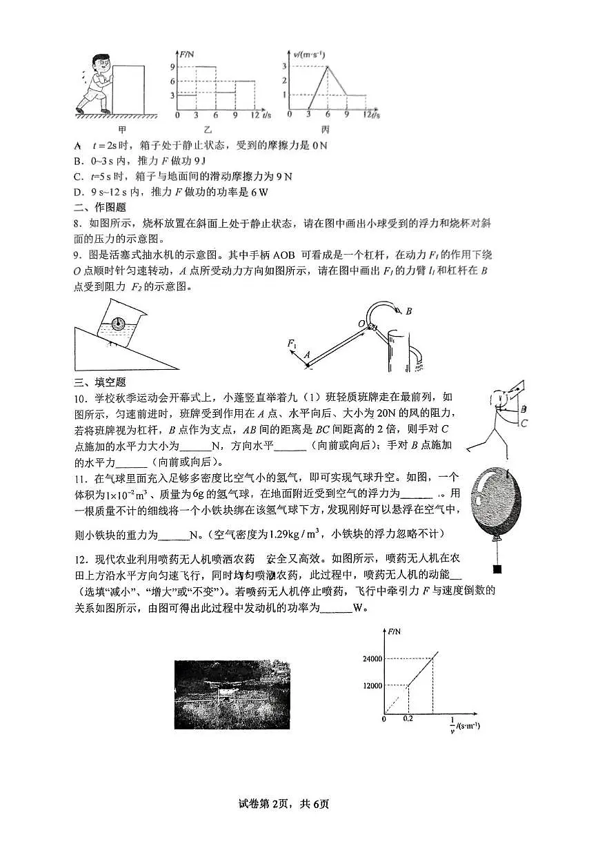 广东省深圳市文汇学校2024-2025学年八年级下学期6月学情调研物理试卷第2页