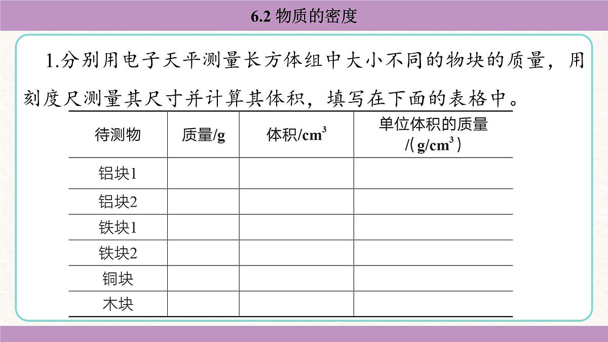 教科版（2024）八年级物理上册 6.2 物质的密度（课件）第7页