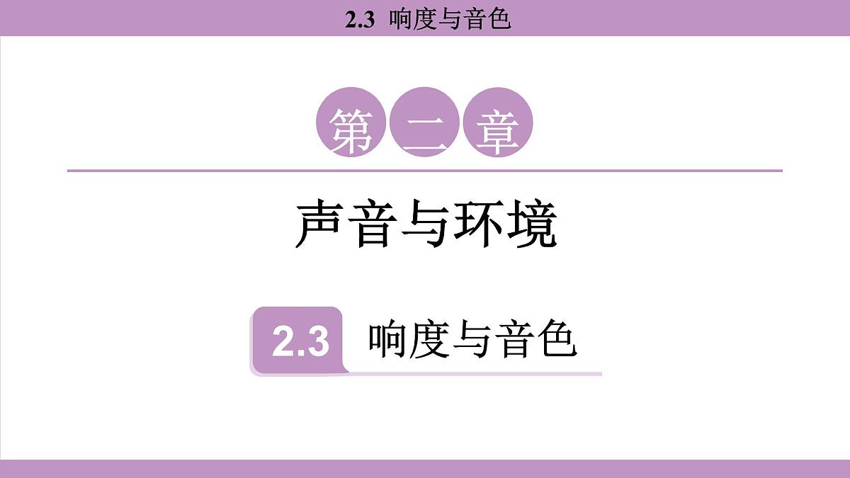 沪粤版（2024）八年级物理上册 2.3 响度与音色（课件）第1页