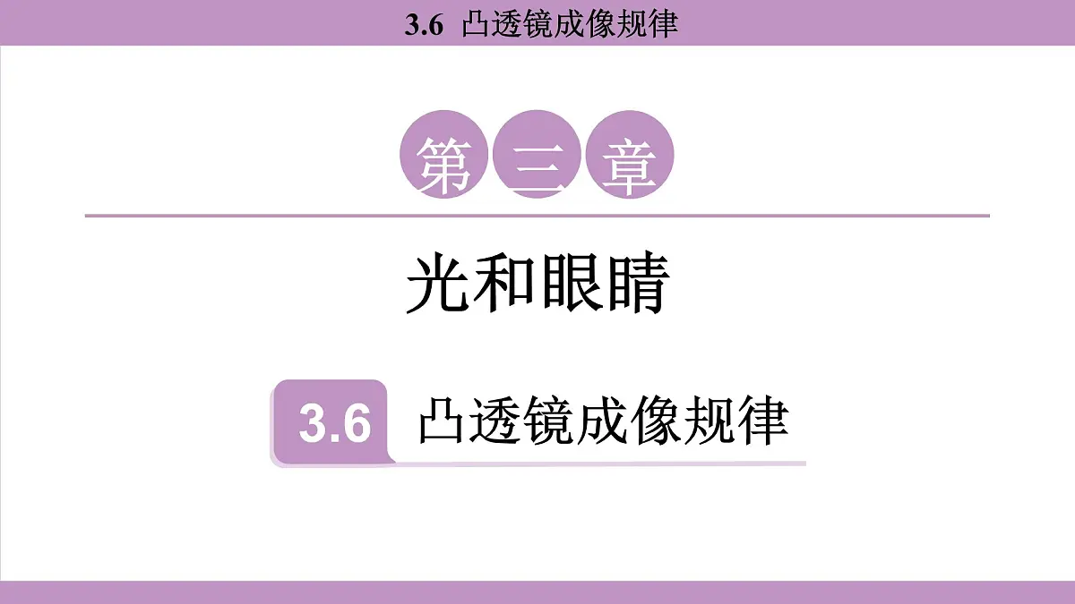 沪粤版（2024）八年级物理上册 3.6 凸透镜成像规律（课件）第1页