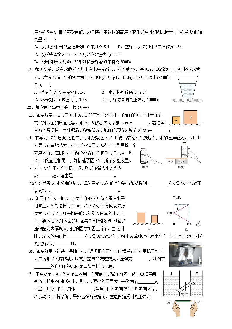 江苏省苏州市姑苏区立达中学2024-2025学年八年级下学期5月月考物理试题第3页
