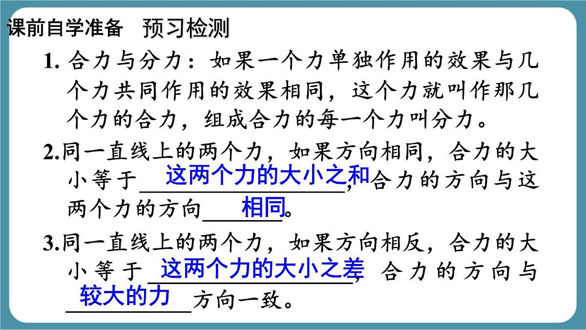 8.4 同一直线上二力的合成 物理课件人教版（2024）八年级下册第3页