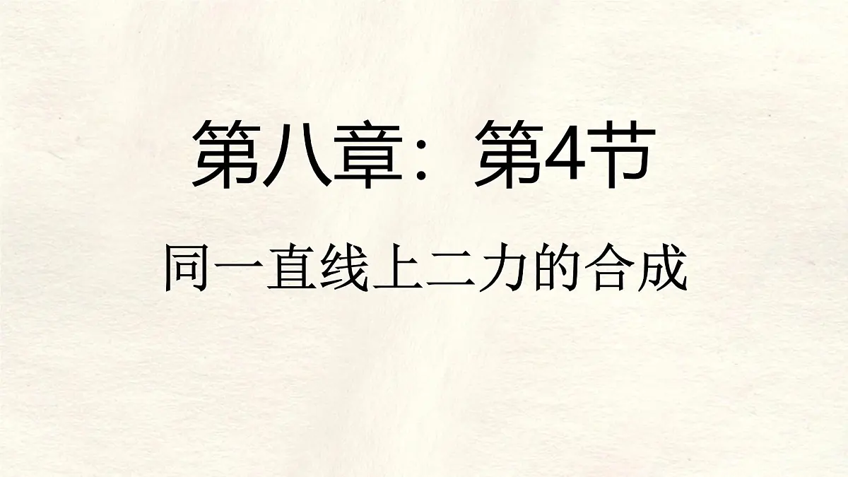 8.4 同一直线上二力的合成（课件）初中人教版（2024）物理八年级下册第1页