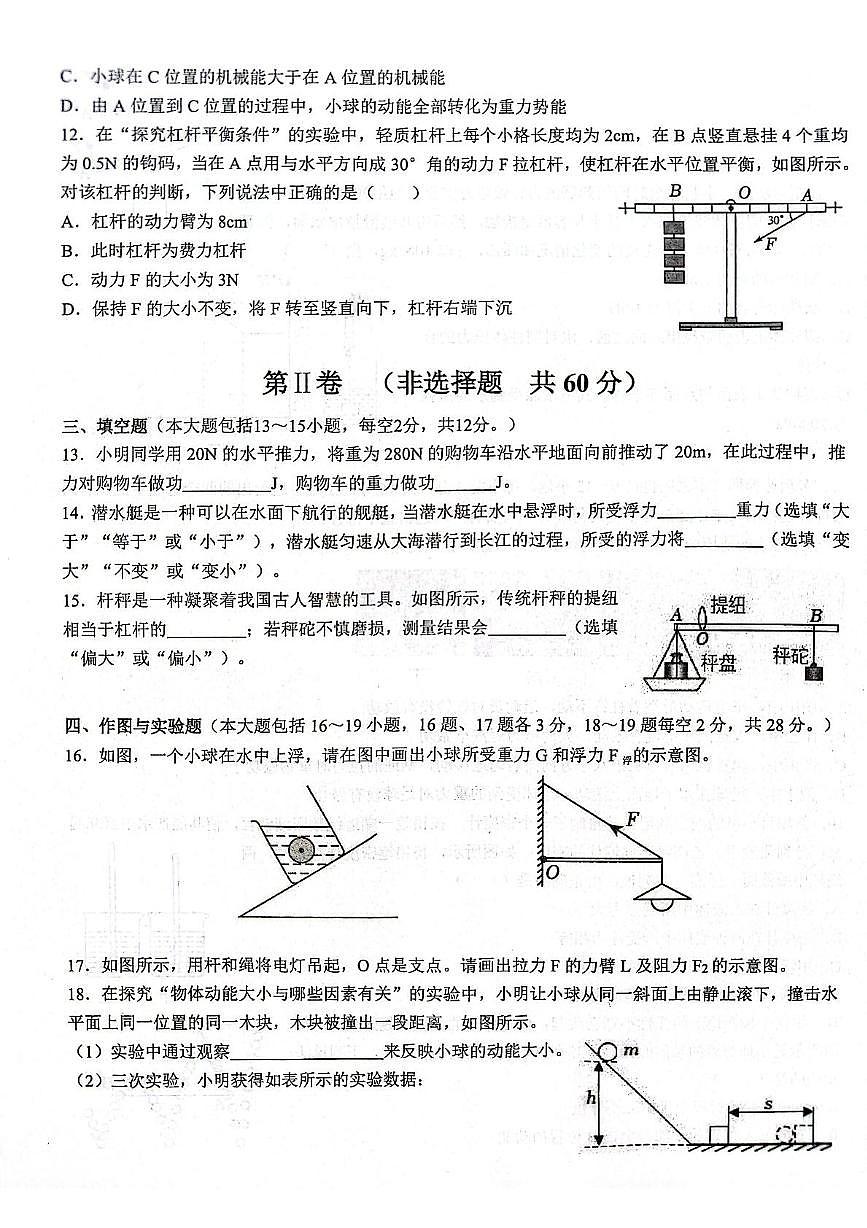 山东省日照市莒县莒县三中教育集团2024-2025学年八年级下学期6月月考物理试题第3页