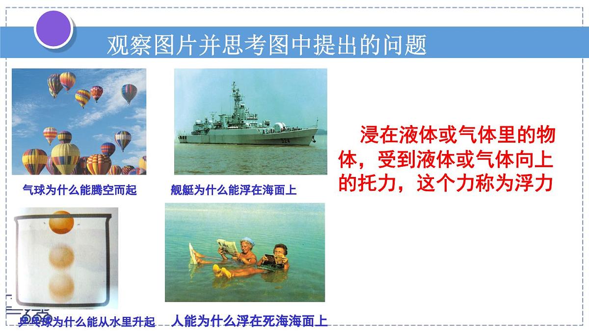 2024-2025学年苏科版物理八年级下册 9.4 浮力 课件第2页