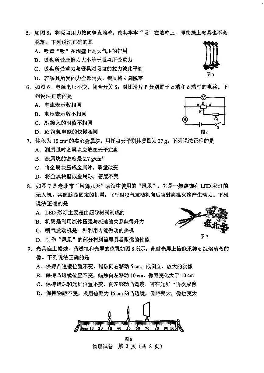 2024年辽宁省沈阳市中考二模考试物理化学试题第2页