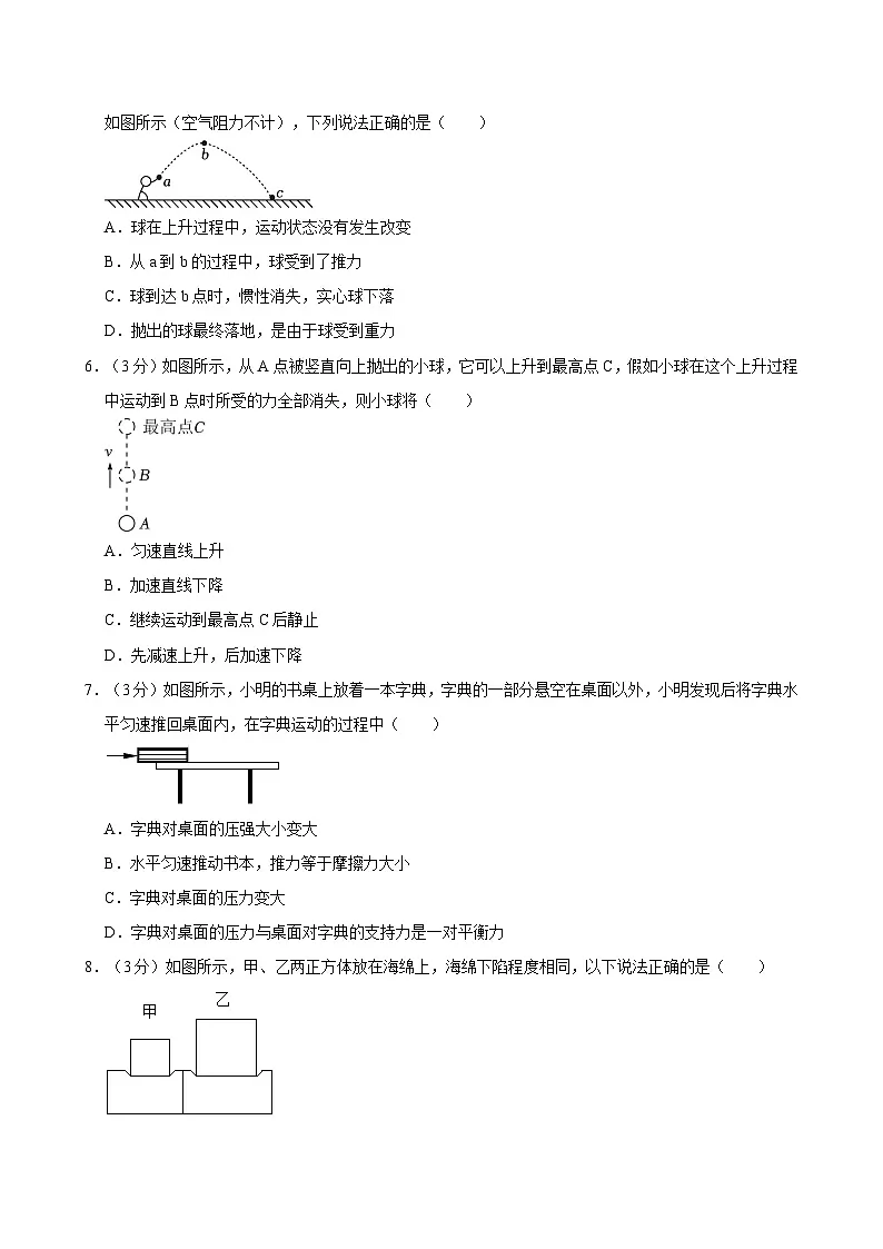 广东省广州增城区2023-2024学年八年级下学期物理期中试题第2页