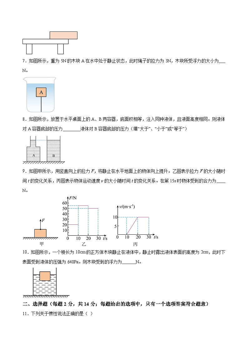 【8物（科）期中】合肥市第四十二中学2023-2024学年八年级下学期期中物理考试卷第2页