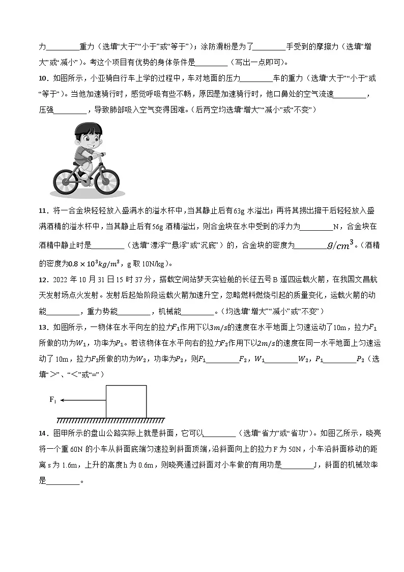 广东省揭阳市普宁市2023-2024学年八年级下学期7月期末物理试题第3页