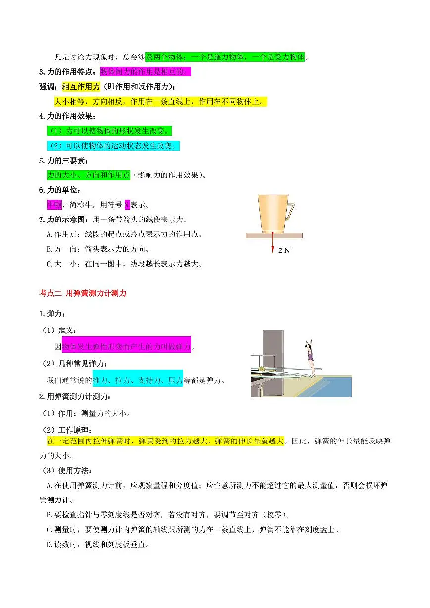 第01讲 力(复习篇)(原卷版)第2页