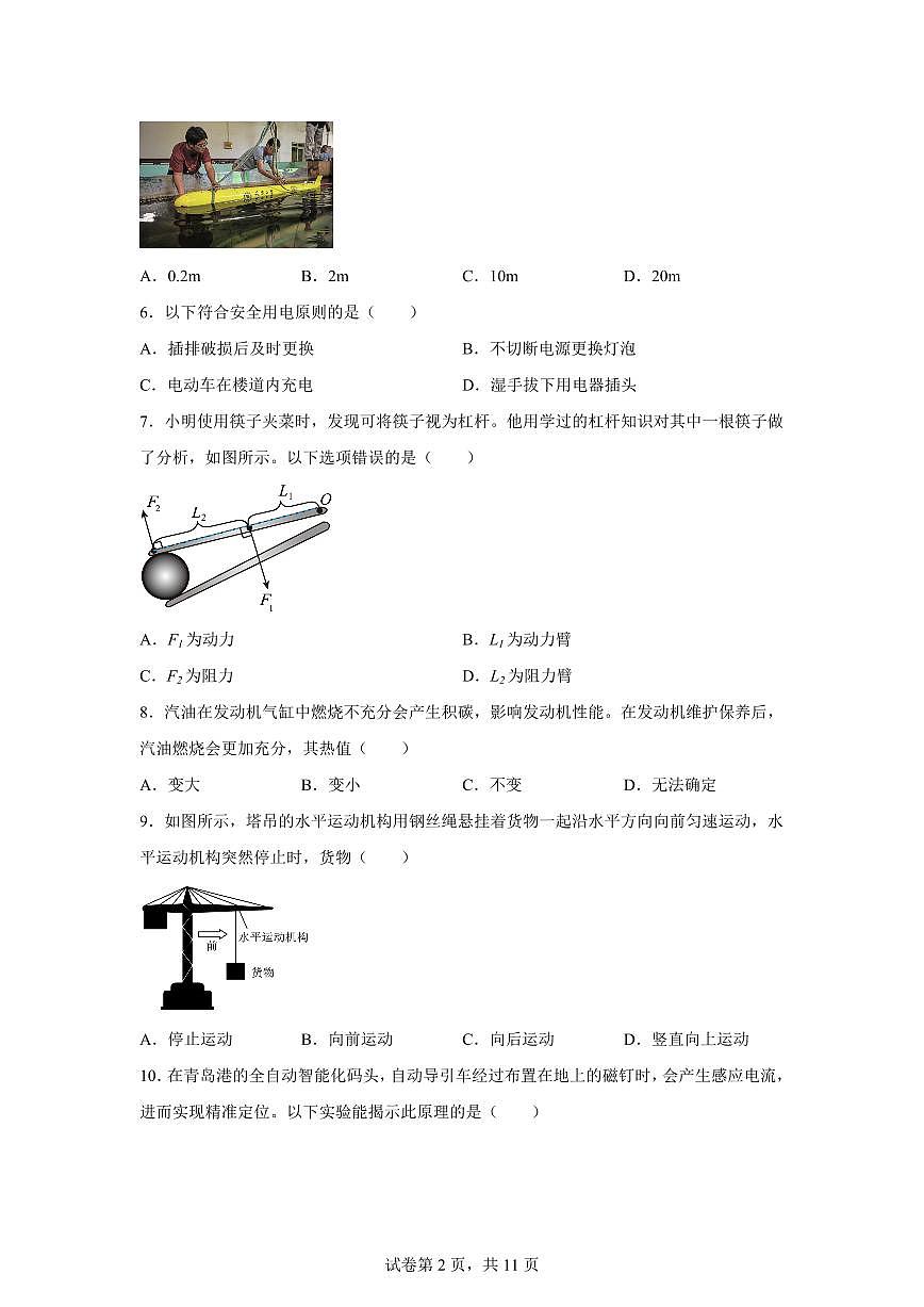 2025届山东省中考物理试卷[附解析]第2页