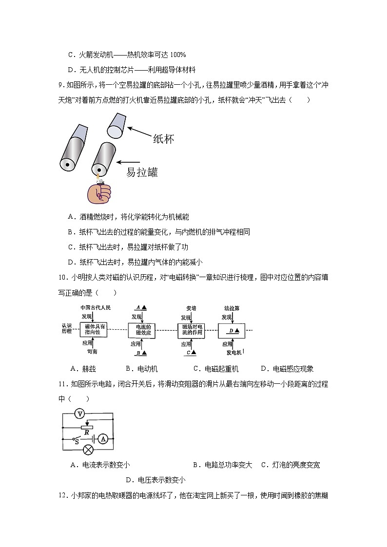 2025年湖南省娄底市初中学业水平联考物理试题（无答案）第3页