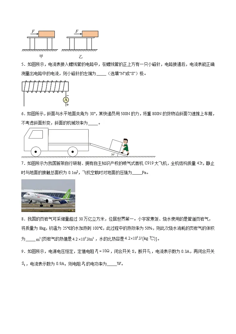 【9物二模】2024年安徽省合肥市高新区中考二模物理卷第2页