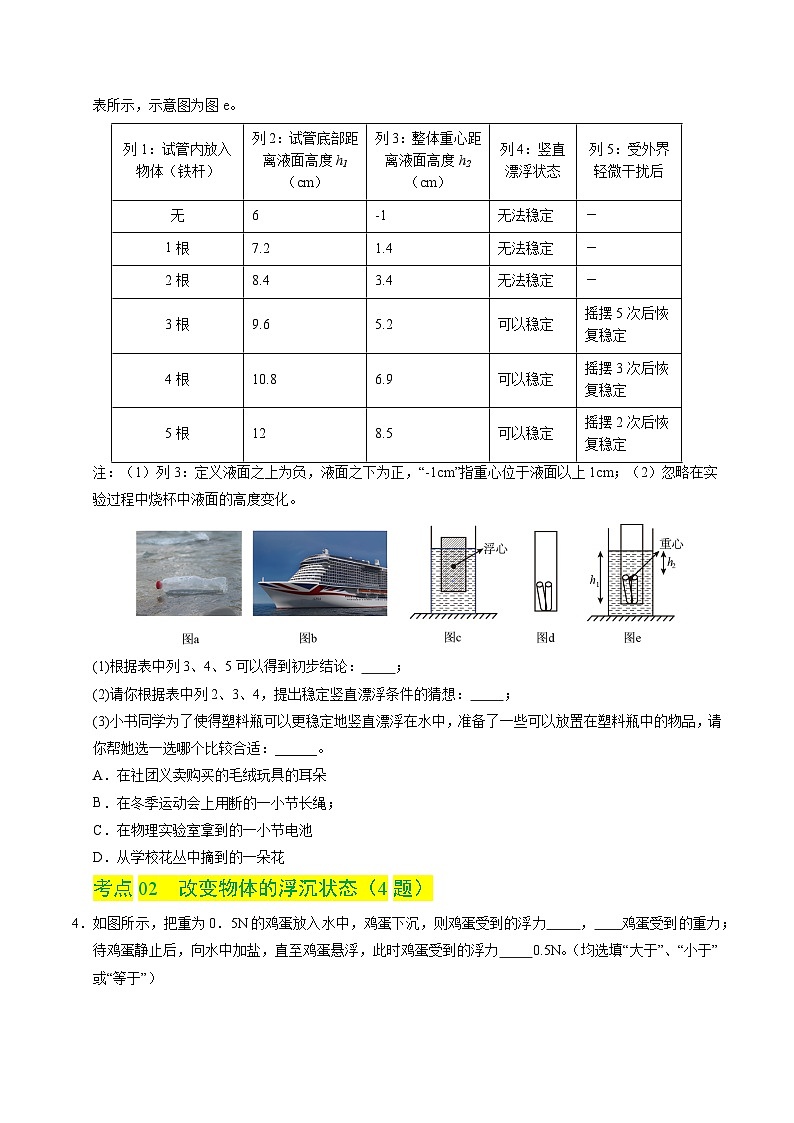 9.3 物体的浮沉（分层练习）（原卷版）第2页