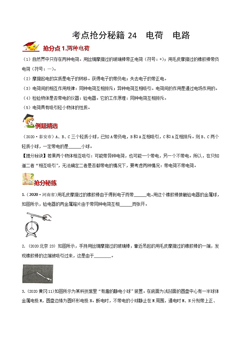 秘籍 24  电荷电路（原卷版）第1页