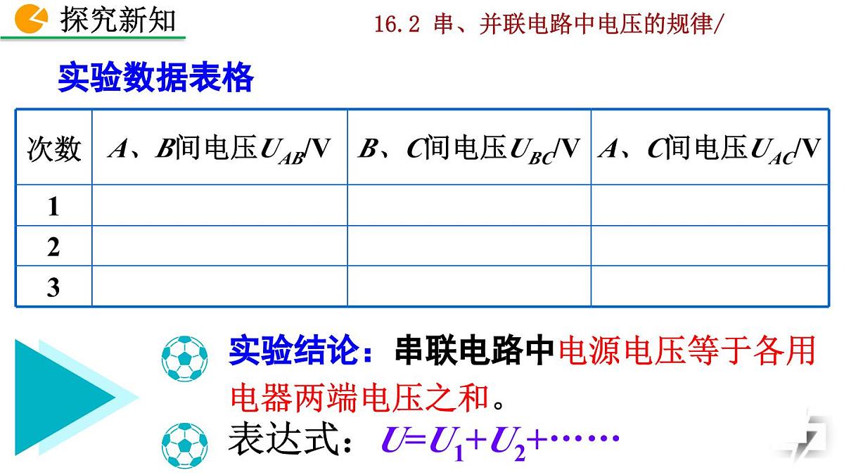 人教版物理九年级全一册16.2 串、并联电路中电压的规律（课件）第7页