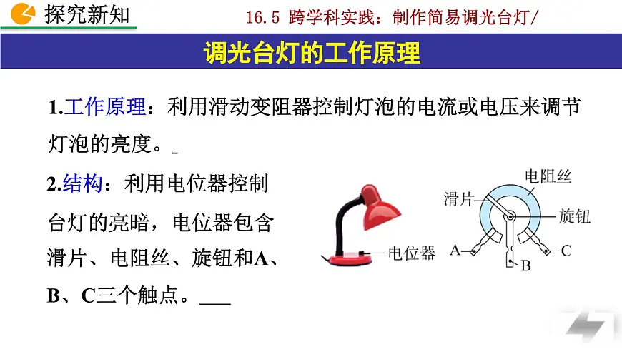 人教版物理九年级全一册16.5 跨学科实践：制作简易调光台灯（课件）第5页