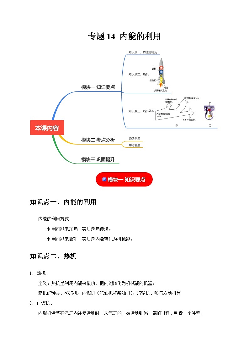 专题14 内能的利用（原卷版）第1页