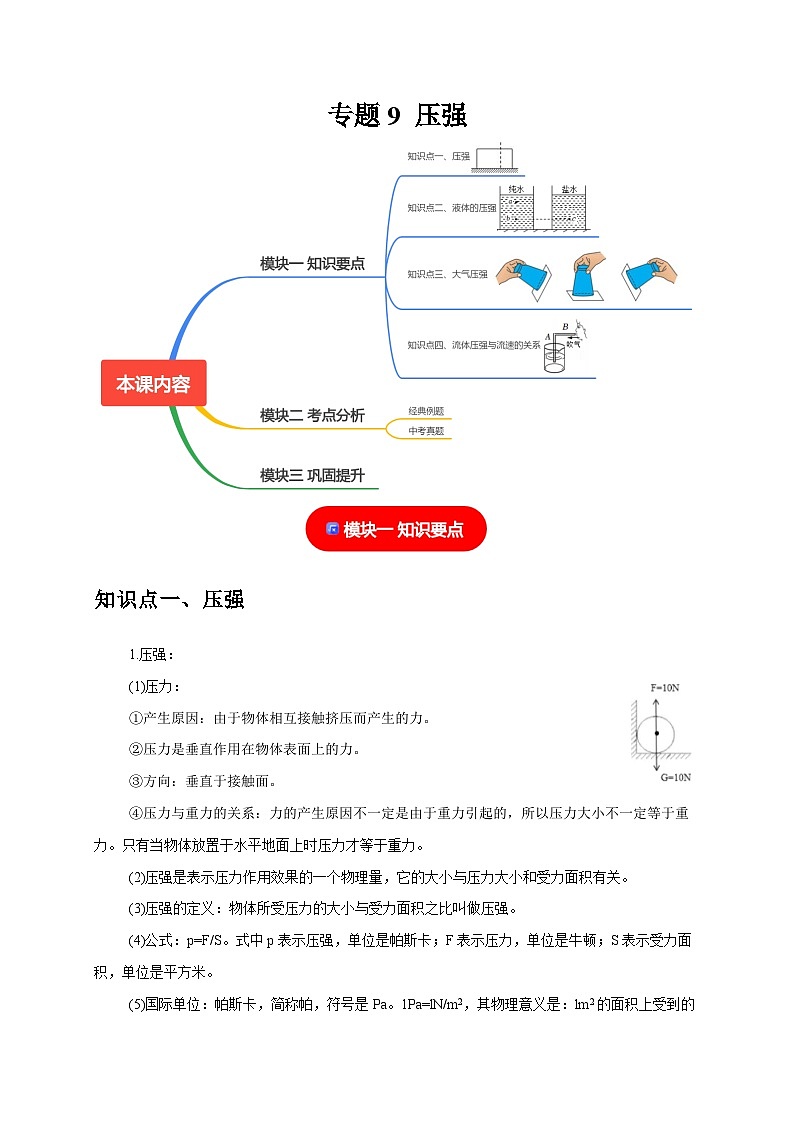 专题9 压强（解析版）第1页