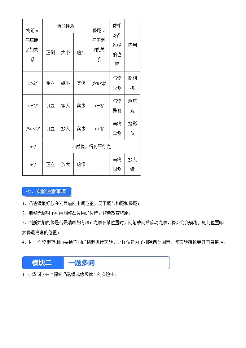 实验三   探究凸透镜成像的规律（解析版）第3页