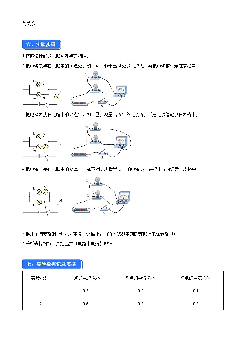 实验二 探究并联电路中干路电流与各支路电流的关系（原卷版）第2页