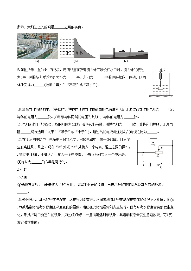2025年上海市虹口区中考物理模拟试卷（一） 【含答案】第2页