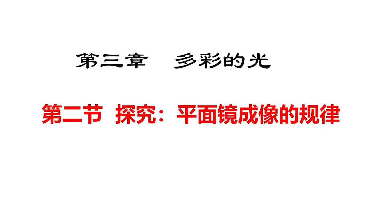 2025年秋沪科版八年级物理全一册 第二节 探究：平面镜成像的特点（课件）第1页