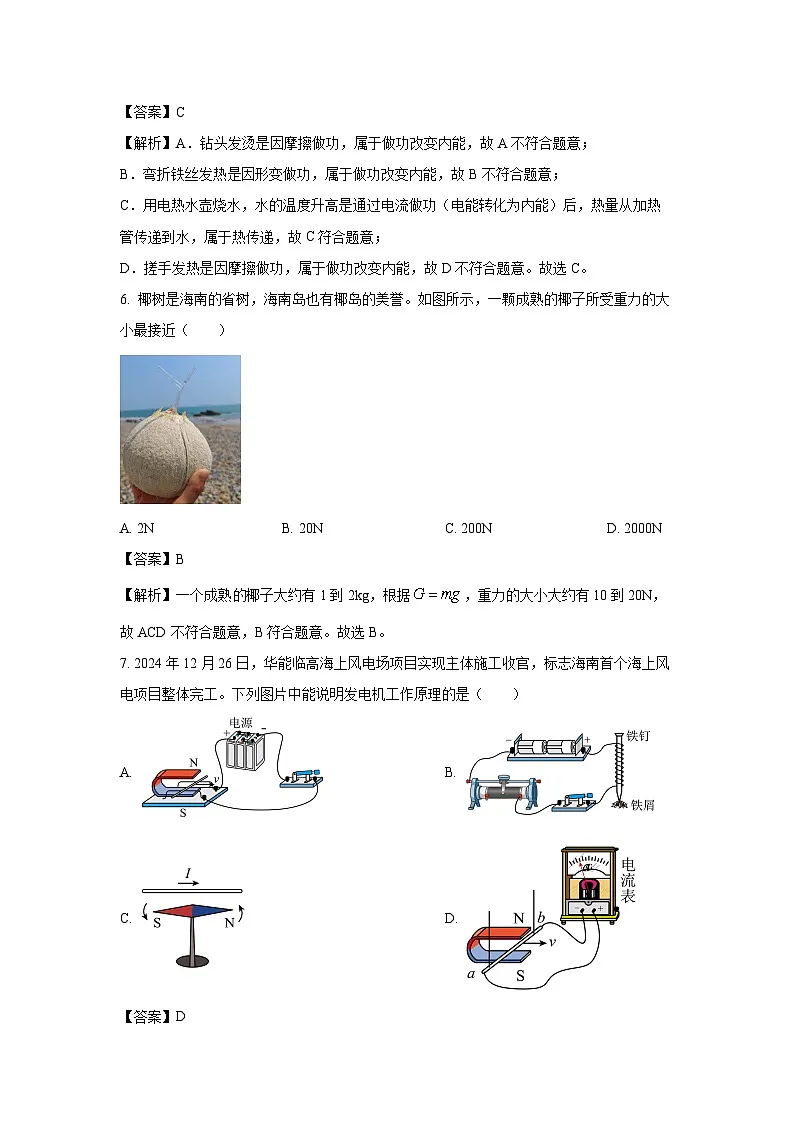 2025年海南省儋州市中考三模物理试卷（解析版）第3页