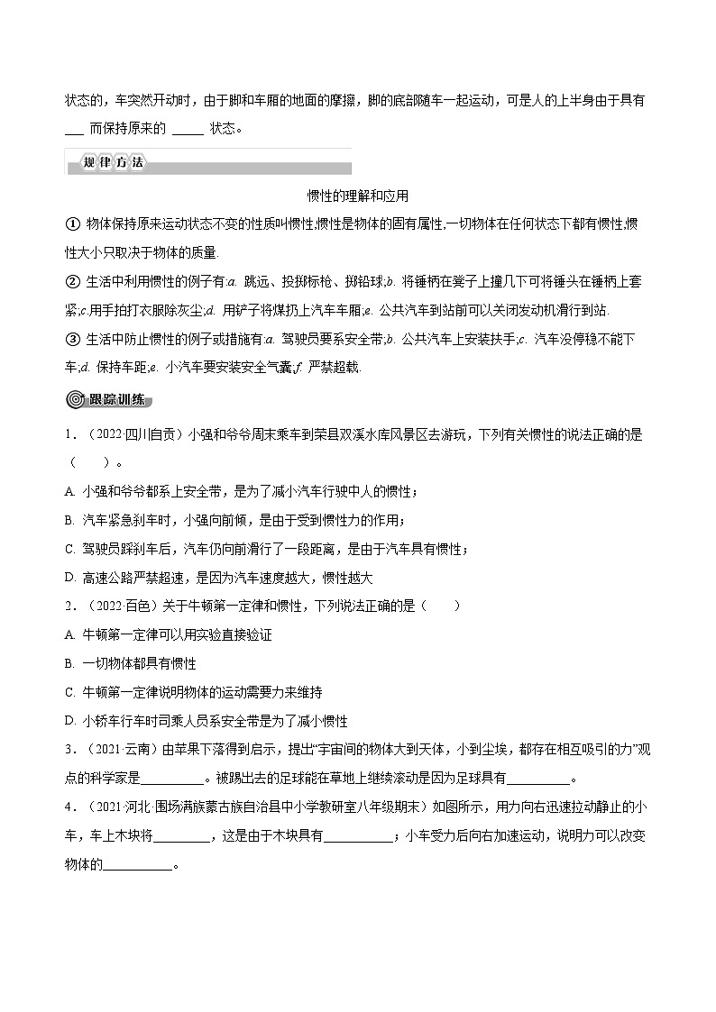 专题08  运动和力【考点精讲】（原卷版）第3页