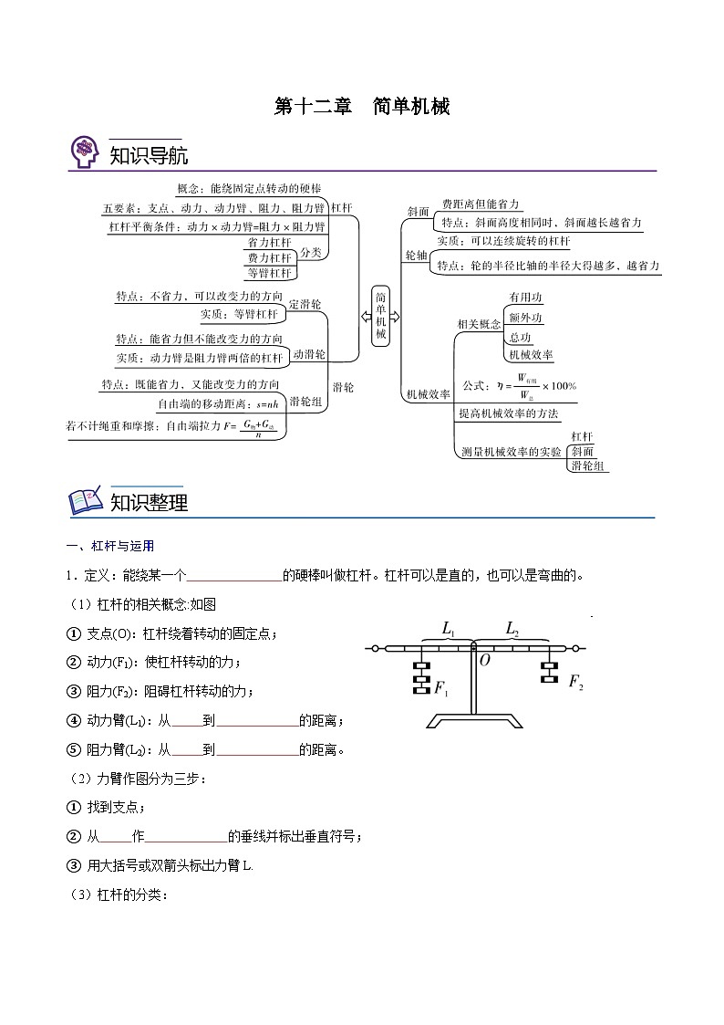 专题12  简单机械【考点精讲】（原卷版）第1页
