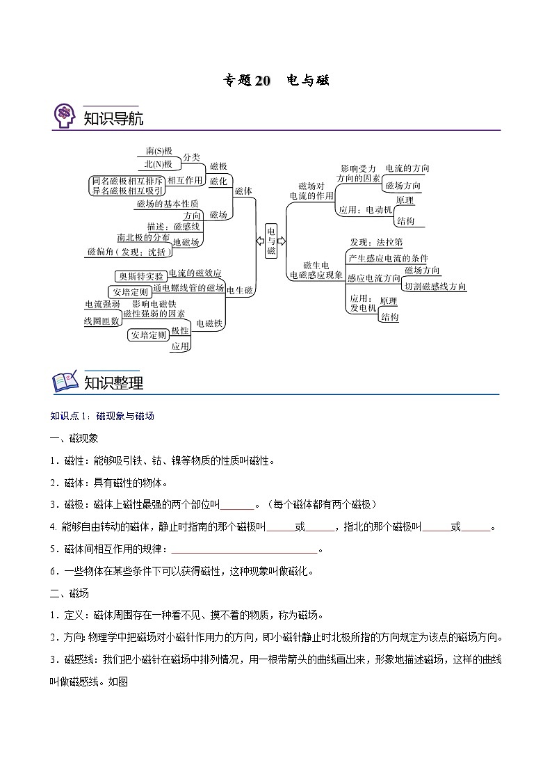专题20　电与磁【考点精讲】（原卷版）第1页
