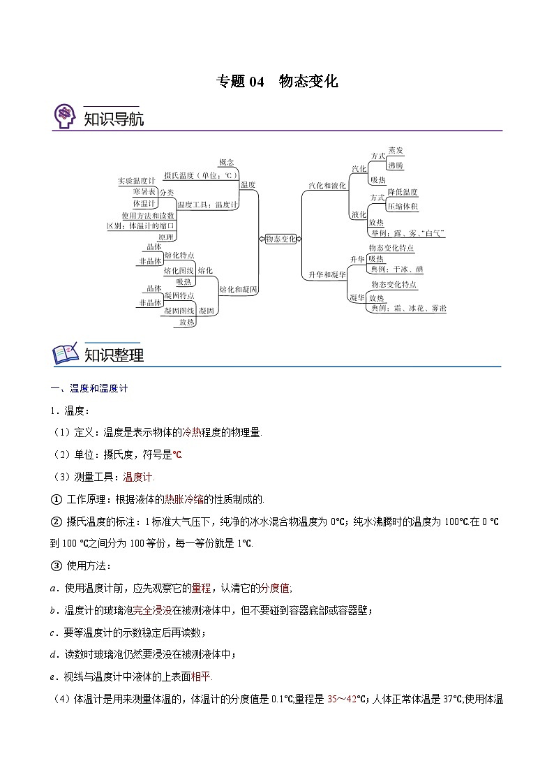 专题04　物态变化【考点精讲】（解析版）第1页