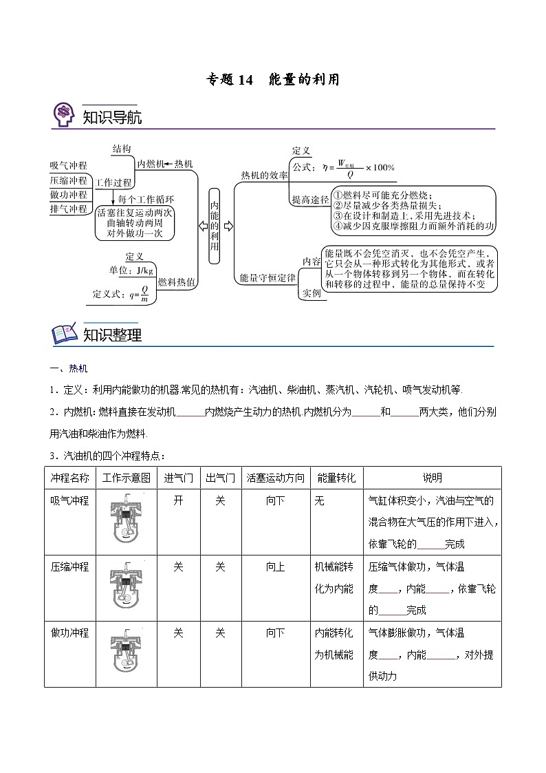 专题14  能量的利用【考点精讲】（原卷版）第1页