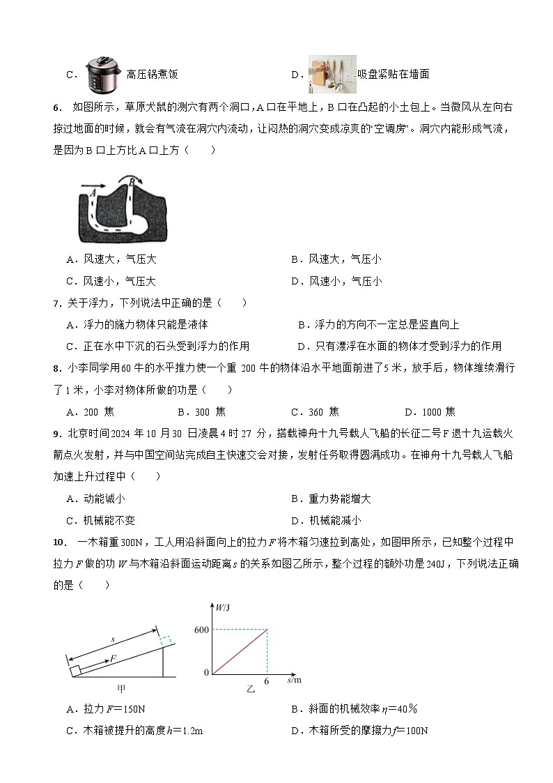 湖南省长沙市长沙县2024-2025学年八年级下学期6月期末考试物理试卷第2页