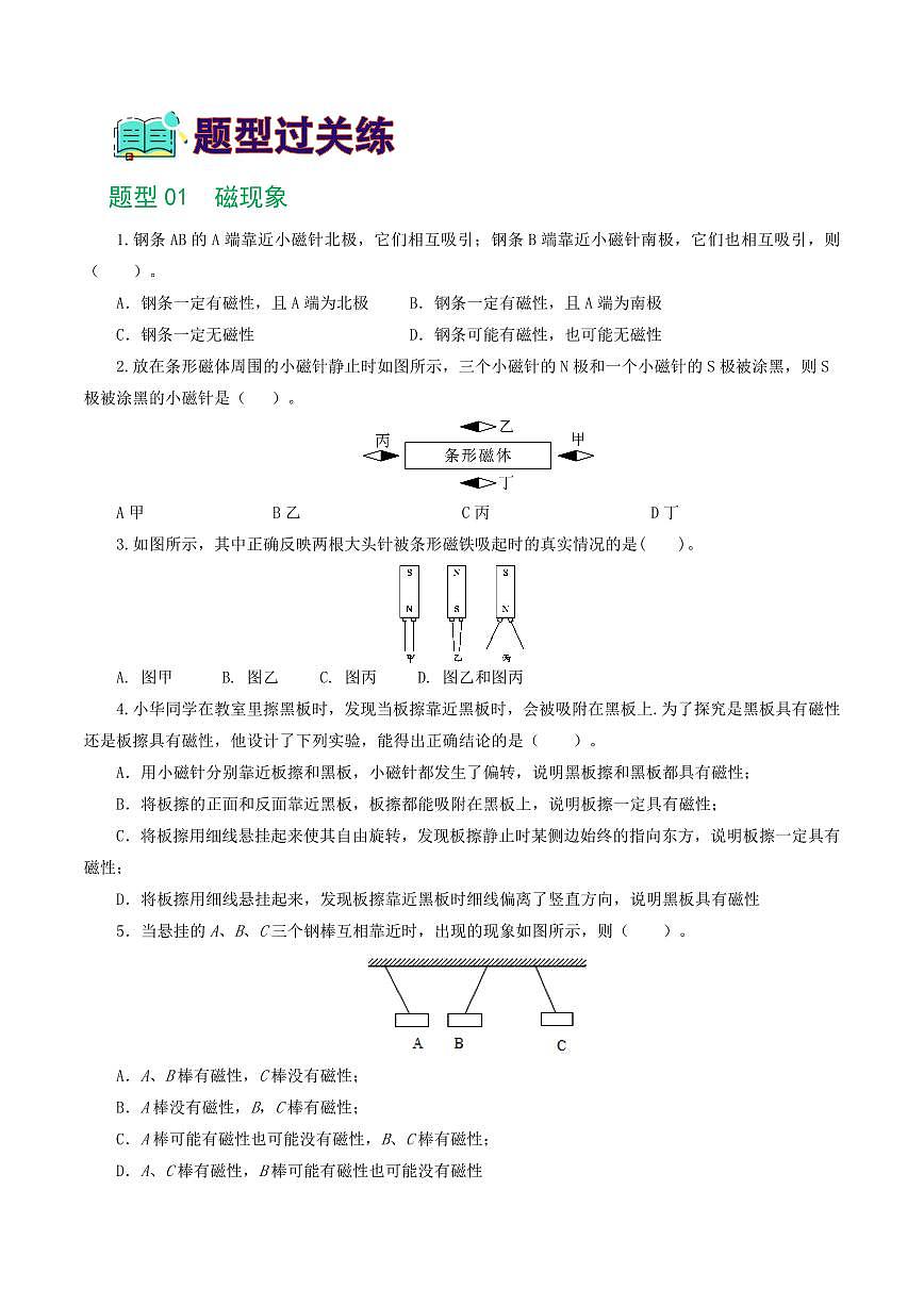 专题20 电与磁（11题型）（练习）（原卷版）第2页