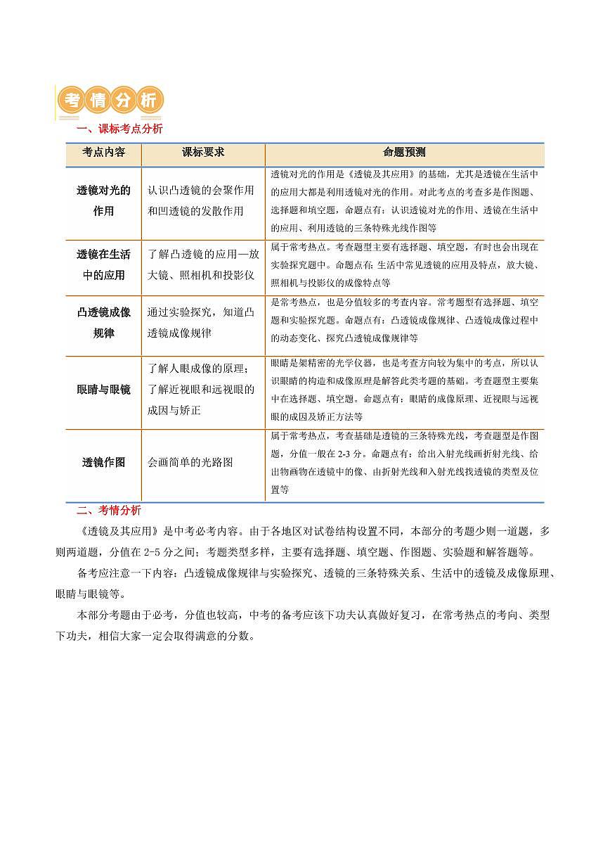 专题03 透镜及其应用（讲义）（解析版）第2页