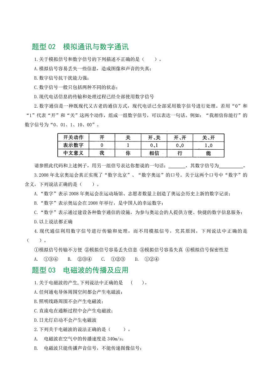 专题21 信息、能源与材料（12题型）（练习）（原卷版）第3页