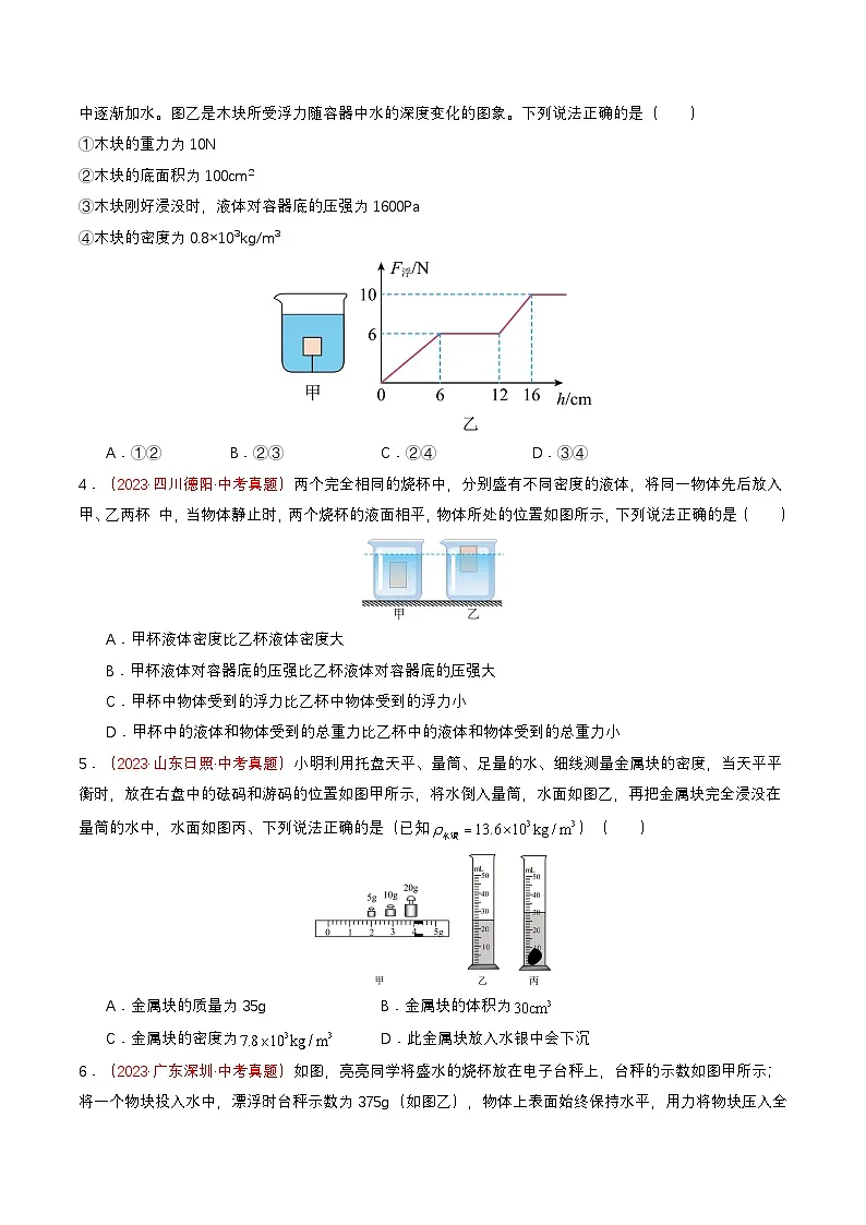 专题06 力学综合（查补能力·提升练）（原卷版）第2页