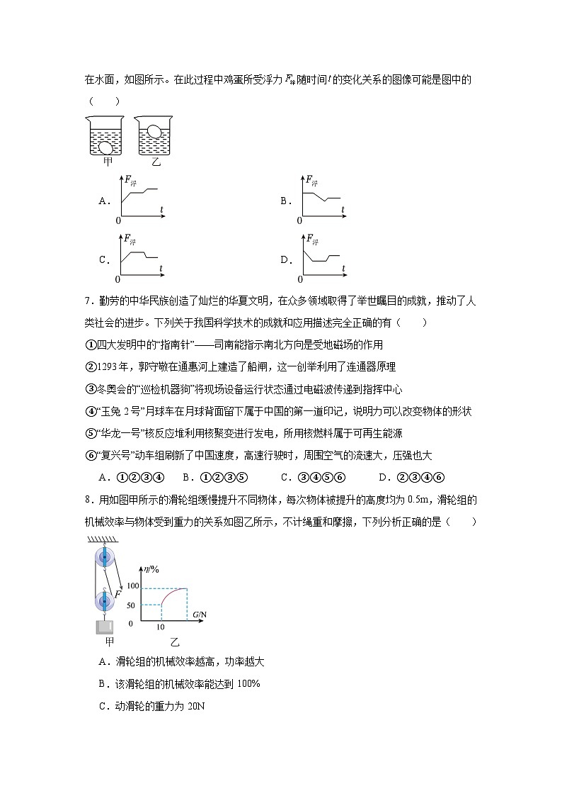 2025年山东省济宁市经开区中考物理模拟试卷（5月份）（无答案）第3页