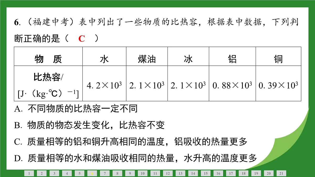 教科版物理九年级上册第1章 内能+第2章改变世界的热机 检测复习课件第7页