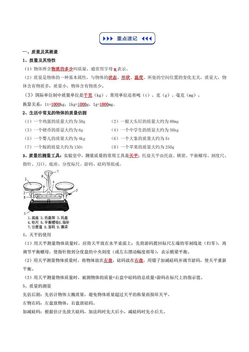 专题01物质的物理属性(复习)(原卷版)第2页