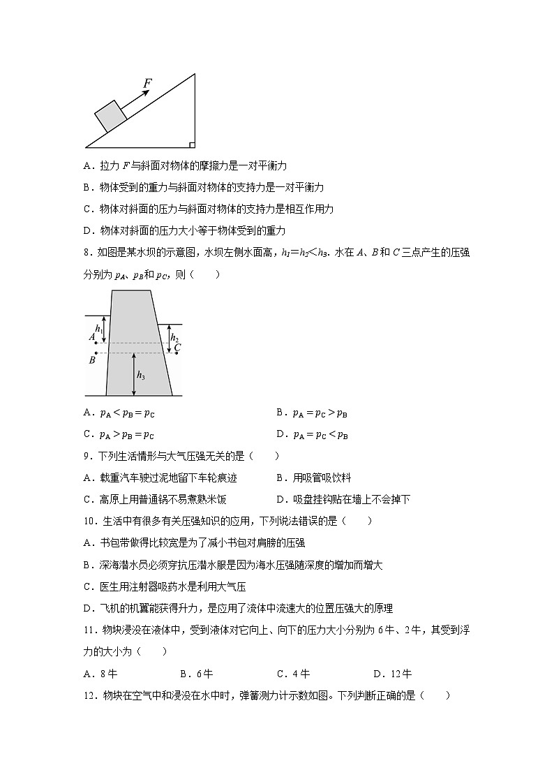 甘肃省武威市凉州区武威十六中、十二中2024-2025学年八年级下学期7月期末真题物理试卷第2页