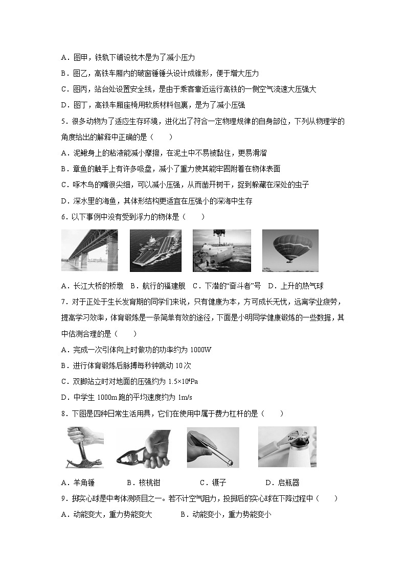 湖南省张家界市永定区2024-2025学年八年级下学期期末真题考试物理试卷第2页