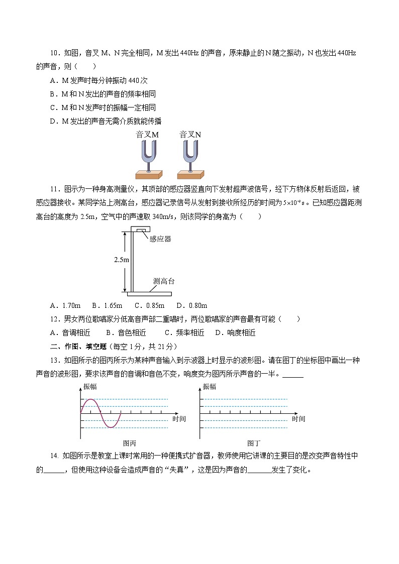 沪科版八年级物理上册 第二章 声的世界（单元测试卷）第3页