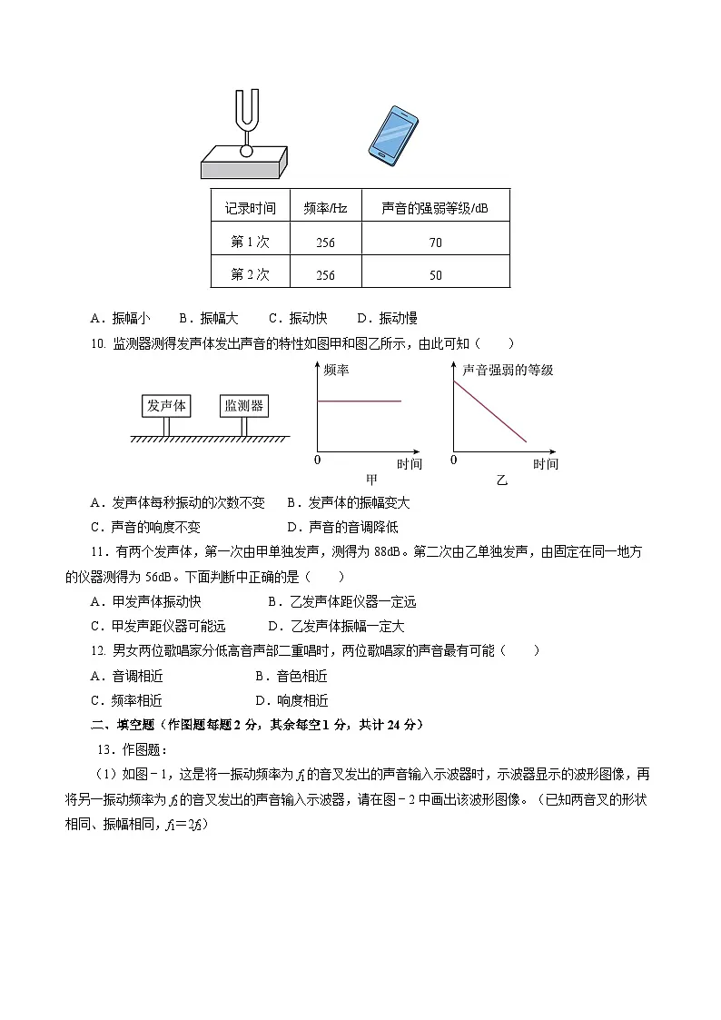 人教版八年级物理上册 第二章 声现象（单元测试卷）第3页